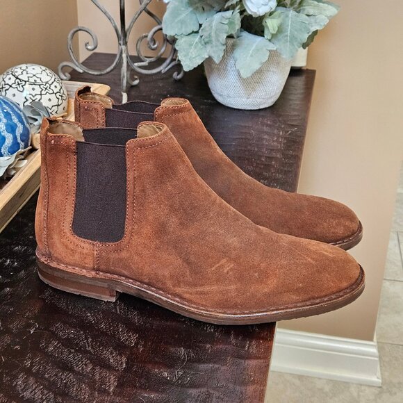 HS Trask Men's Leather Chelsea Boots, Brown, Sz 13 - Picture 1 of 16